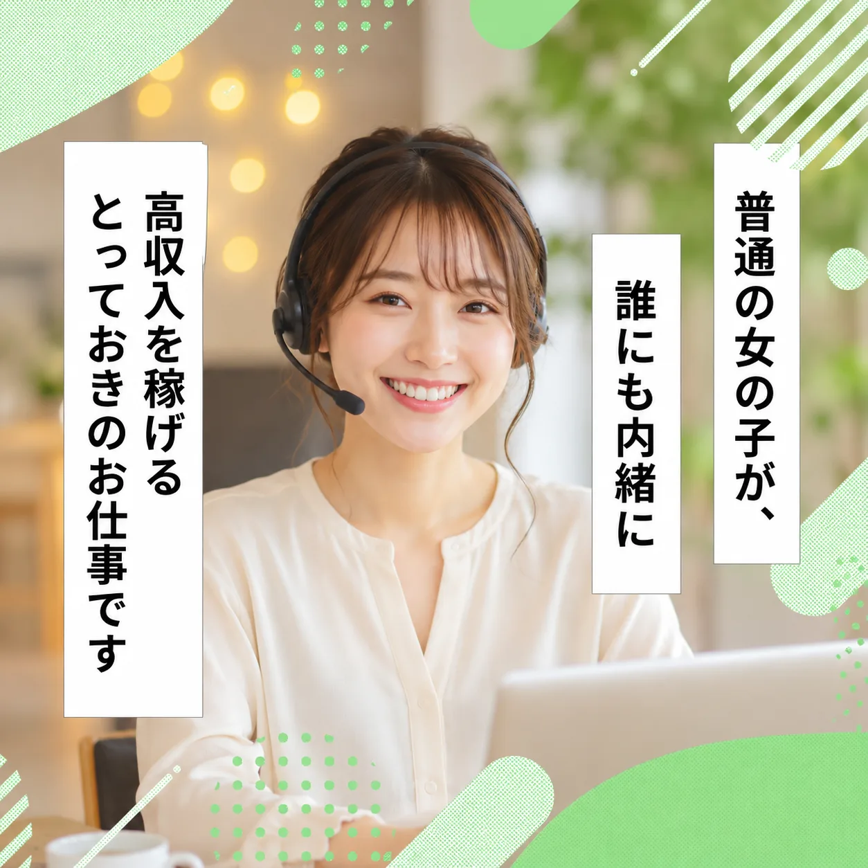 普通の女の子が、誰にも内緒に高収入を稼げるとっておきのお仕事です