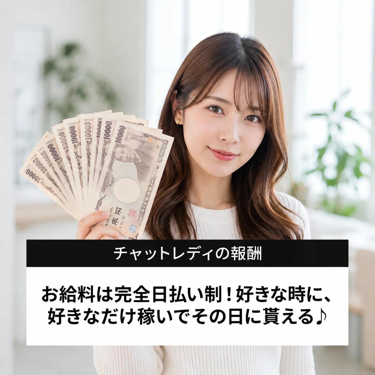お給料は完全日払い制！好きな時に好きなだけ稼いでその日に貰える
