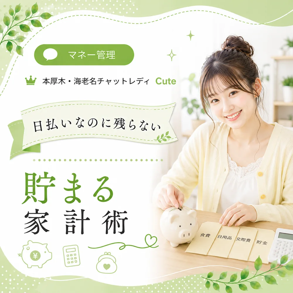 日払いなのにお金が残らない主婦へ｜本厚木・海老名Cute式の貯まる家計術